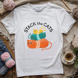 StackTheCatsT shirt white
