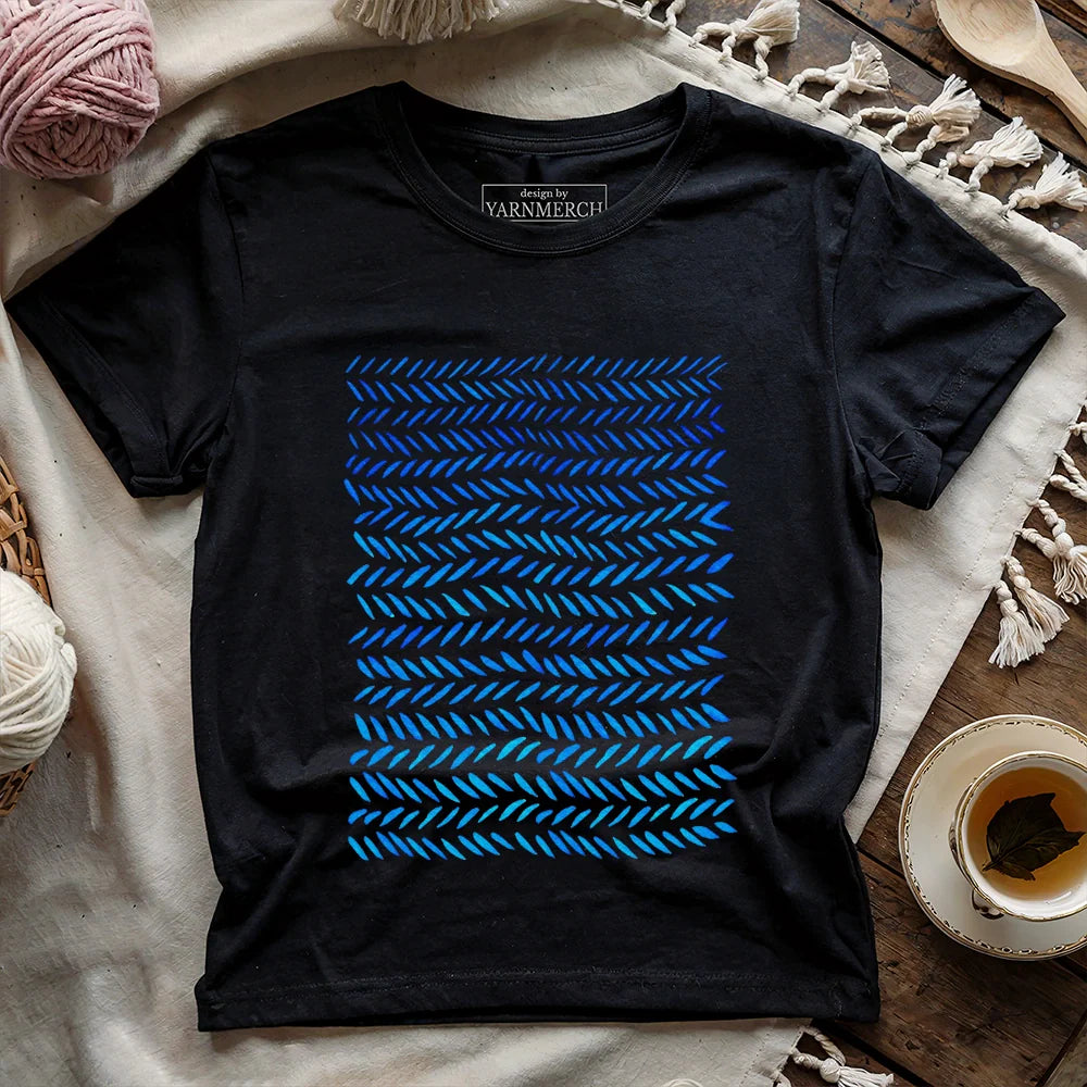 WatercolorknittingpatternT shirt black