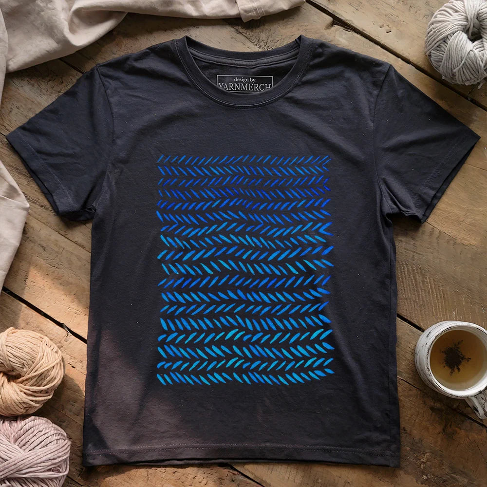 WatercolorknittingpatternT shirt darkgreyheather