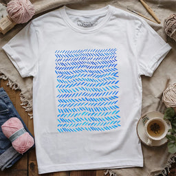 WatercolorknittingpatternT shirt white