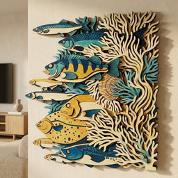 Wooden_fish_coral_art_living