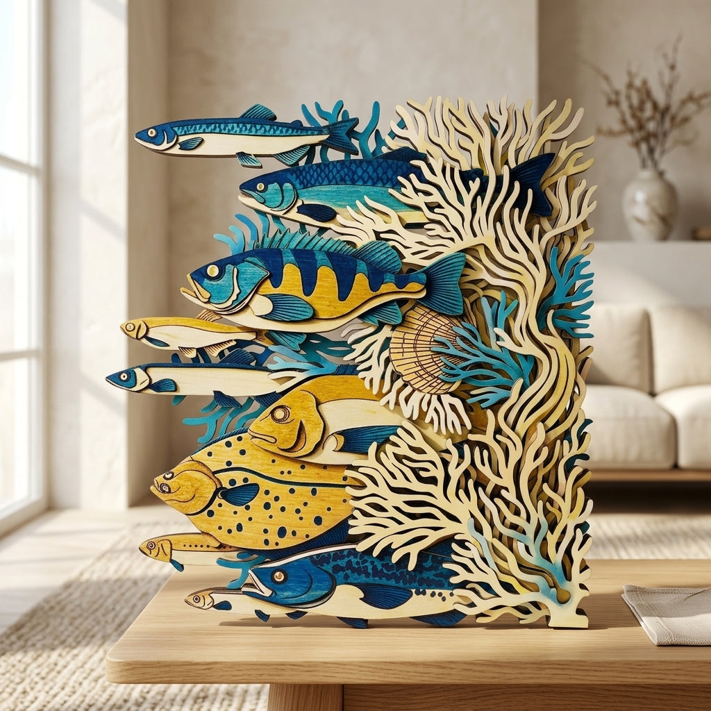 Wooden_fish_coral_art_table1