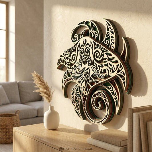 Wooden_stingray_art_piece_in_a_living_space