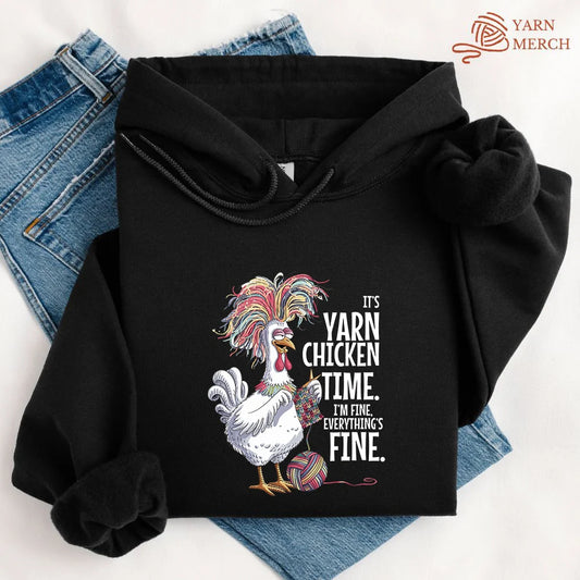 YarnChickenTimeHoodie black