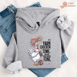 YarnChickenTimeHoodie sportgrey