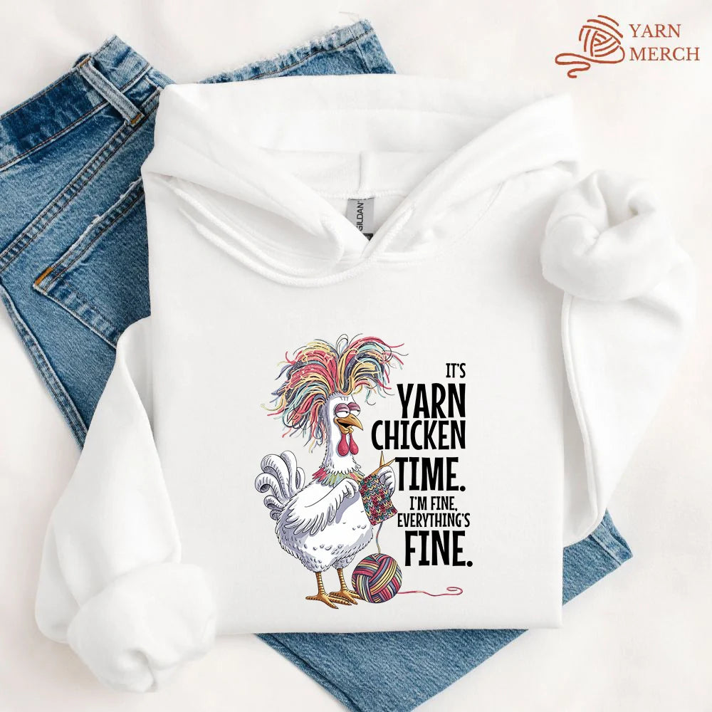 YarnChickenTimeHoodie white