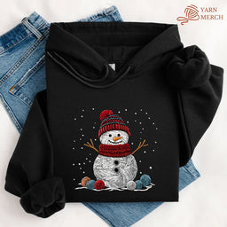 YarnSnowmanHoodie black