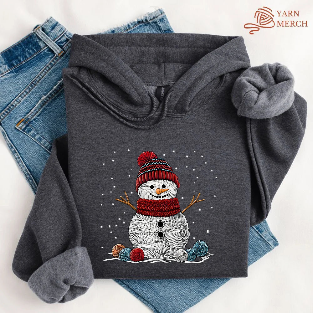 YarnSnowmanHoodie darkheather