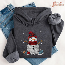 YarnSnowmanHoodie darkheather