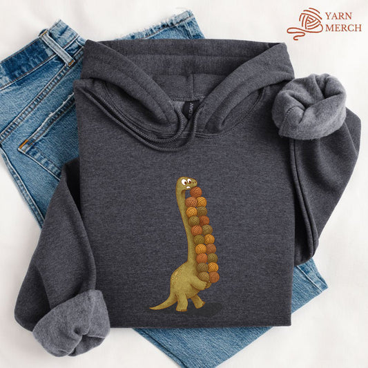 YarnosaurusRexHoodie darkheather