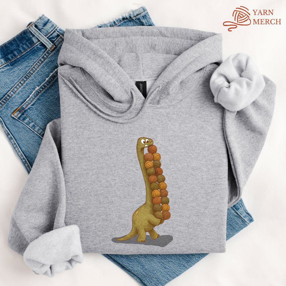 YarnosaurusRexHoodie sportgrey