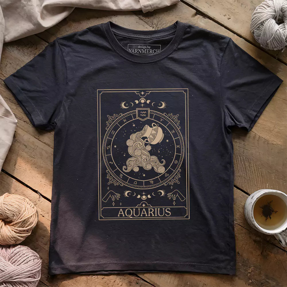 aquarius yarn tarot t shirt dark grey heather