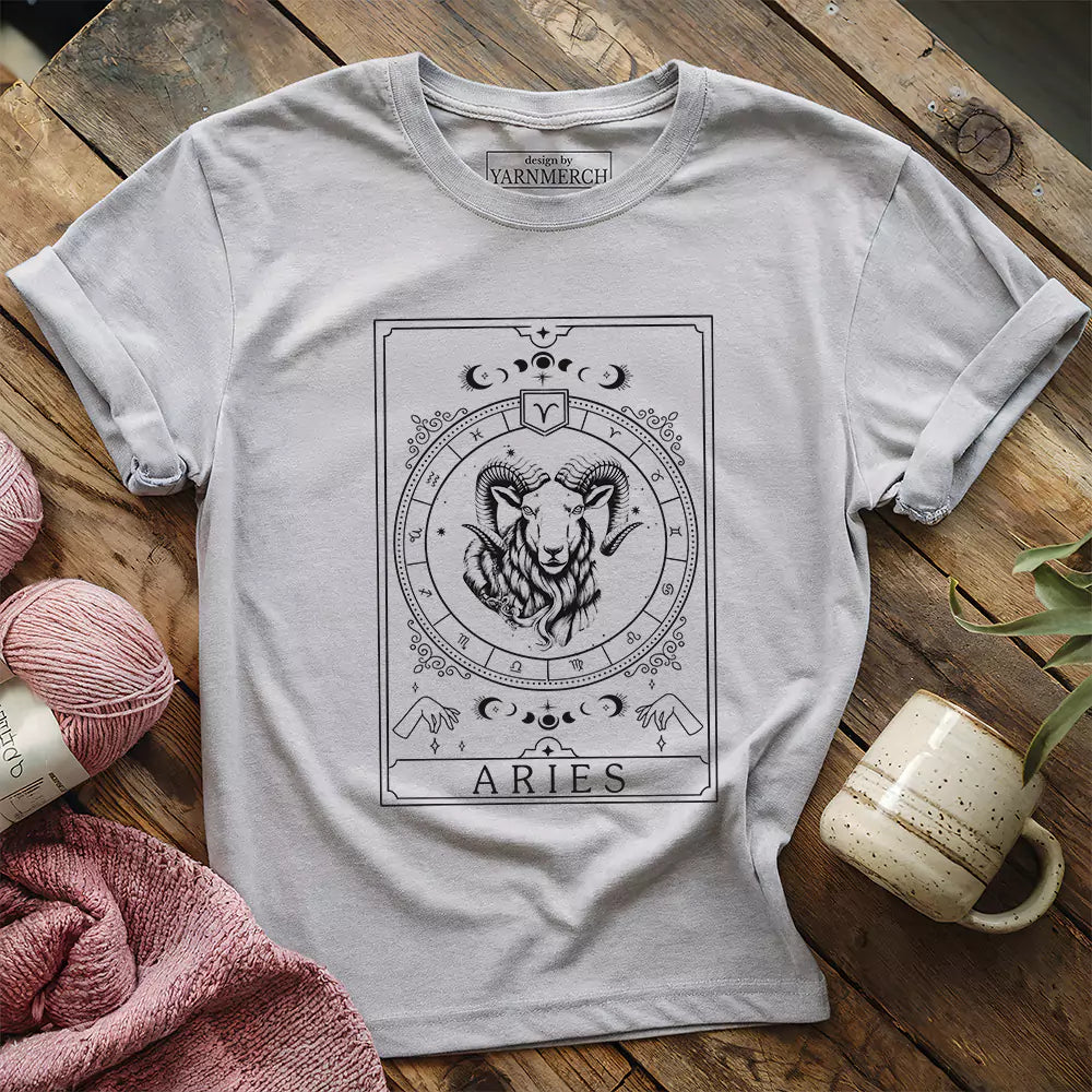 aries yarn tarot t shirt athletic heather