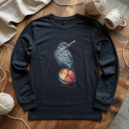 black CrochetCrowLongSleeveT shirt