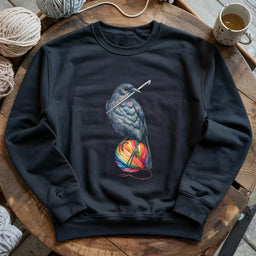 black CrochetCrowSweatshirt