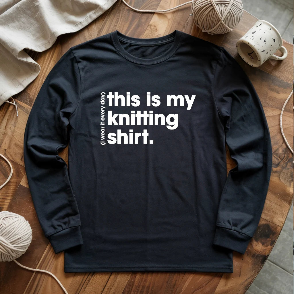 black EverydayKnittingLongSleeveT shirt
