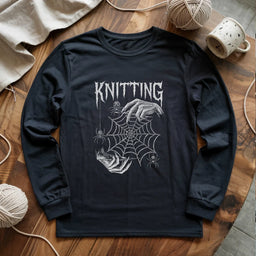 black GothicKnitterLongSleeveT shirt