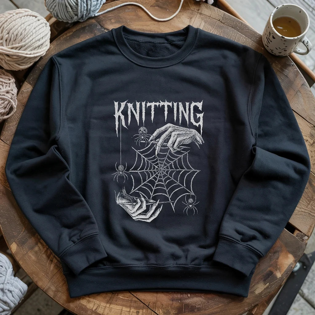 black GothicKnitterSweatshirt