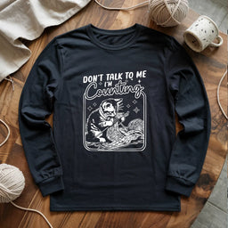 black Shh_I_mCountingLongSleeveT shirt