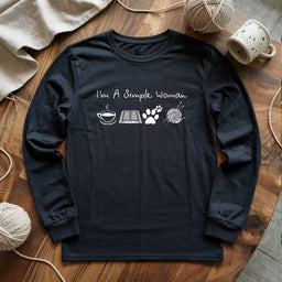 black SimpleWomanLongSleeveT shirt