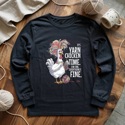 black YarnChickenTimeLongSleeveT shirt