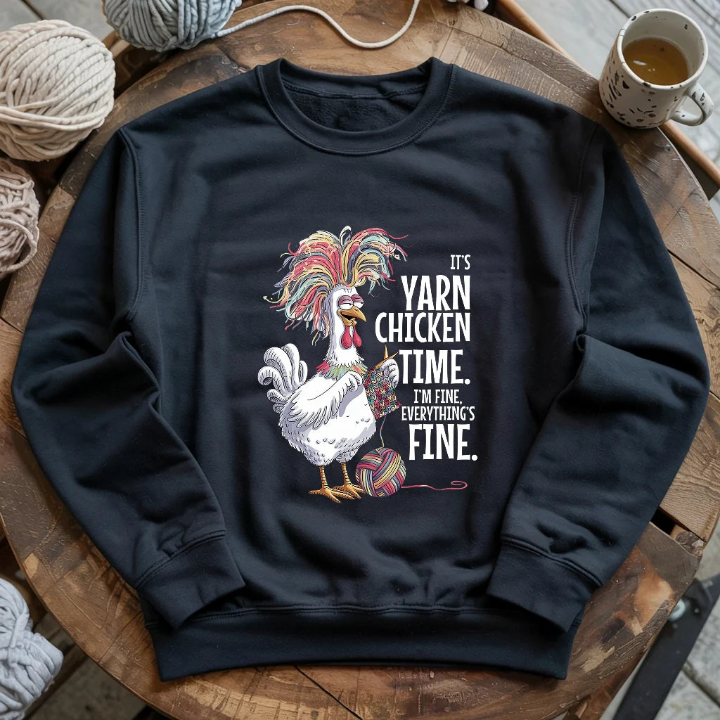 black YarnChickenTimeSweatshirt
