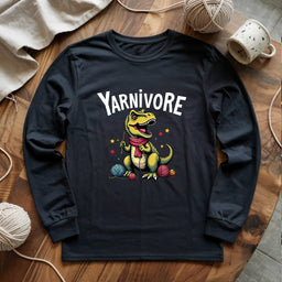 black YarnivoreKnitterLongSleeveT shirt