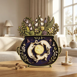 black cat cauldron wall art lifestyle