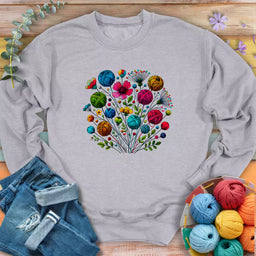 blooming yarn sweatshirt sports grey