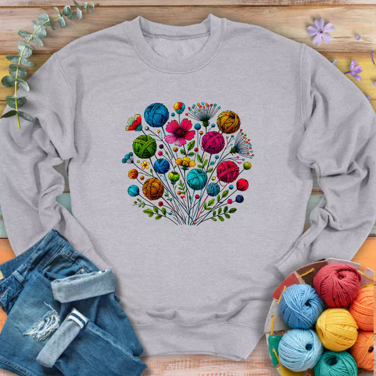 blooming yarn sweatshirt sports grey