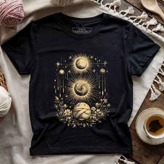 bohemian yarn t shirt black