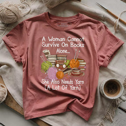 books yarn lover t shirt heather mauve