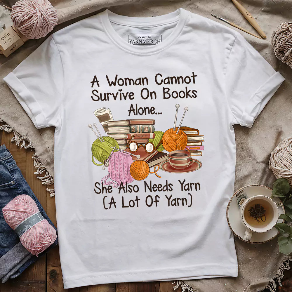 books yarn lover t shirt white