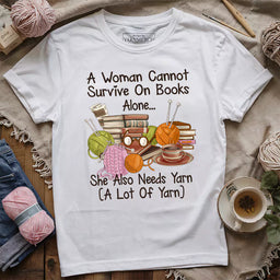 books yarn lover t shirt white