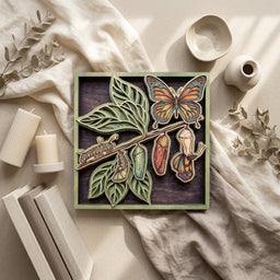 butterfly life cycle wall art