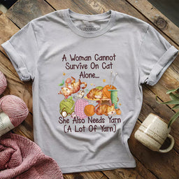 cat yarn lover t shirt athletic heather