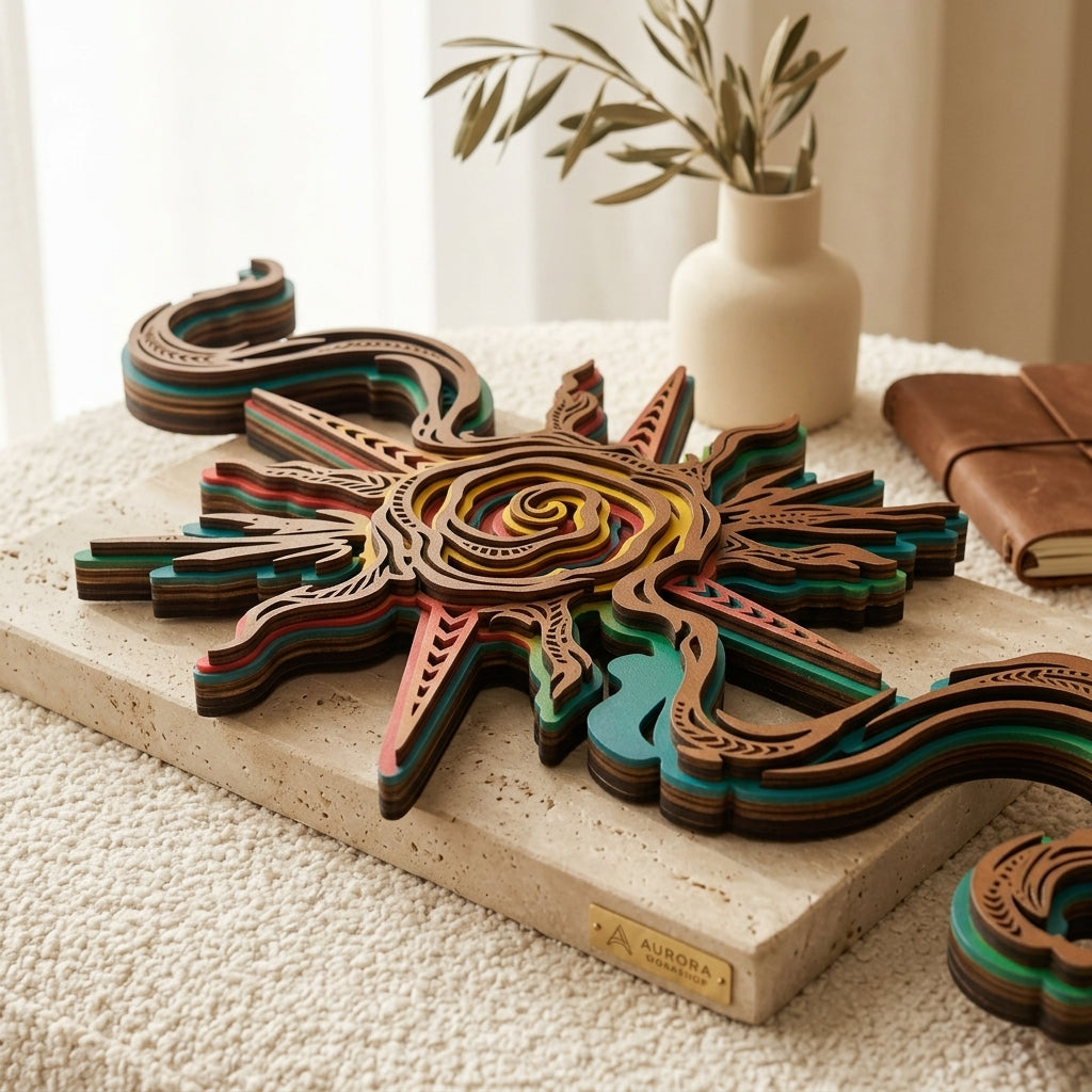 celestial sun serpent wall art