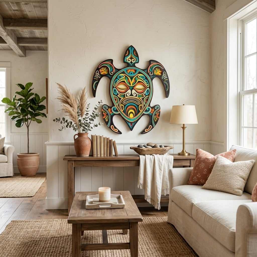 coastal sea turtle wall decor living room