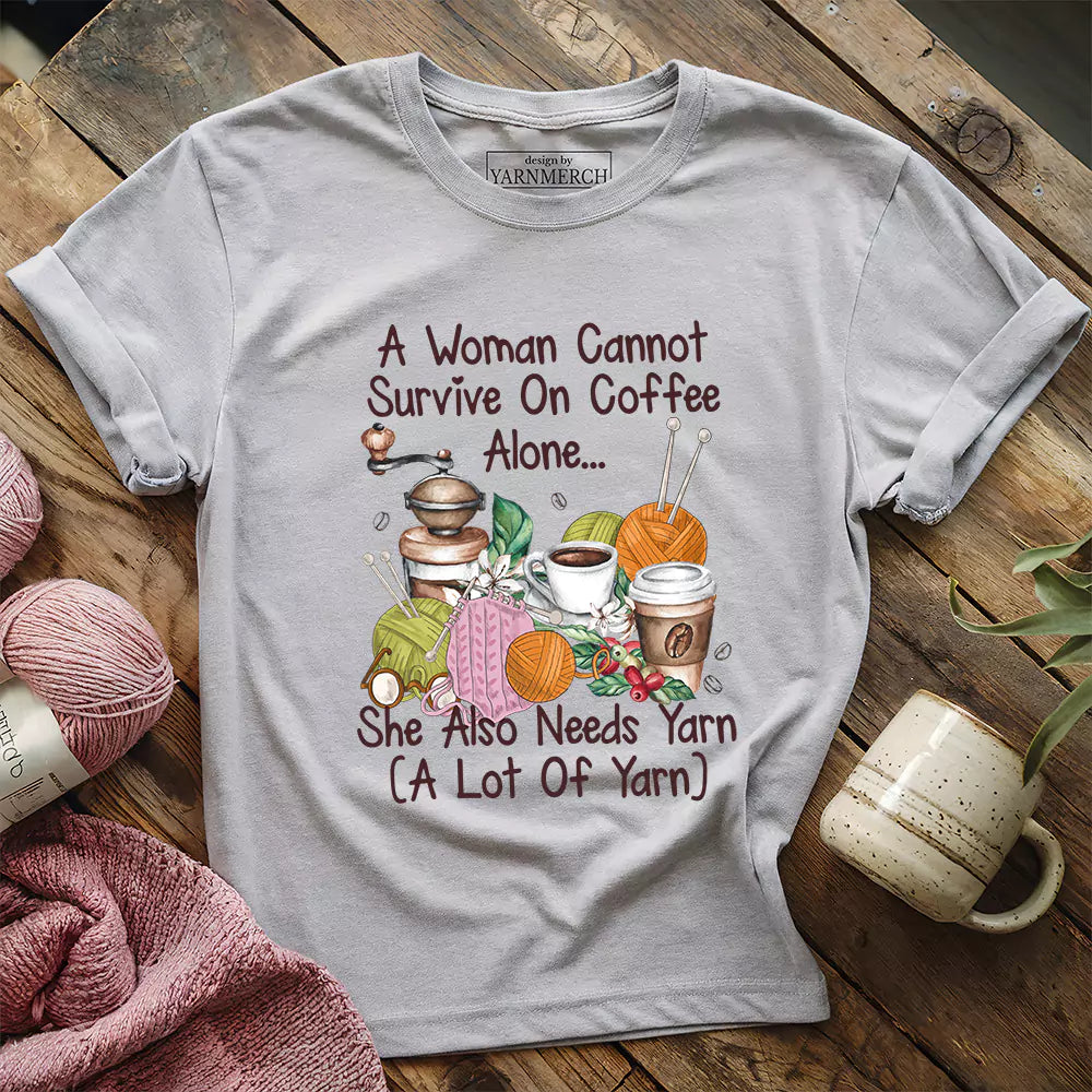 coffee yarn lover t shirt athletic heather