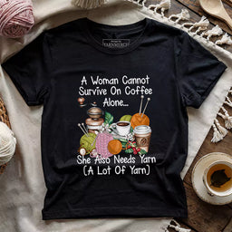 coffee yarn lover t shirt black