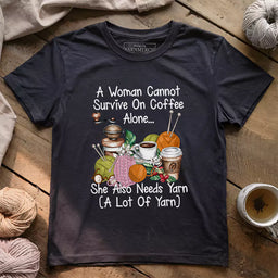 coffee yarn lover t shirt dark grey heather