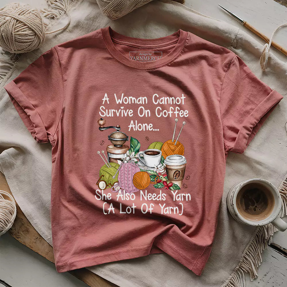 coffee yarn lover t shirt heather mauve