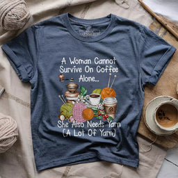 coffee yarn lover t shirt heather navy