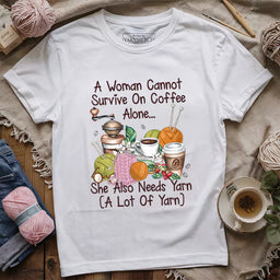 coffee yarn lover t shirt white