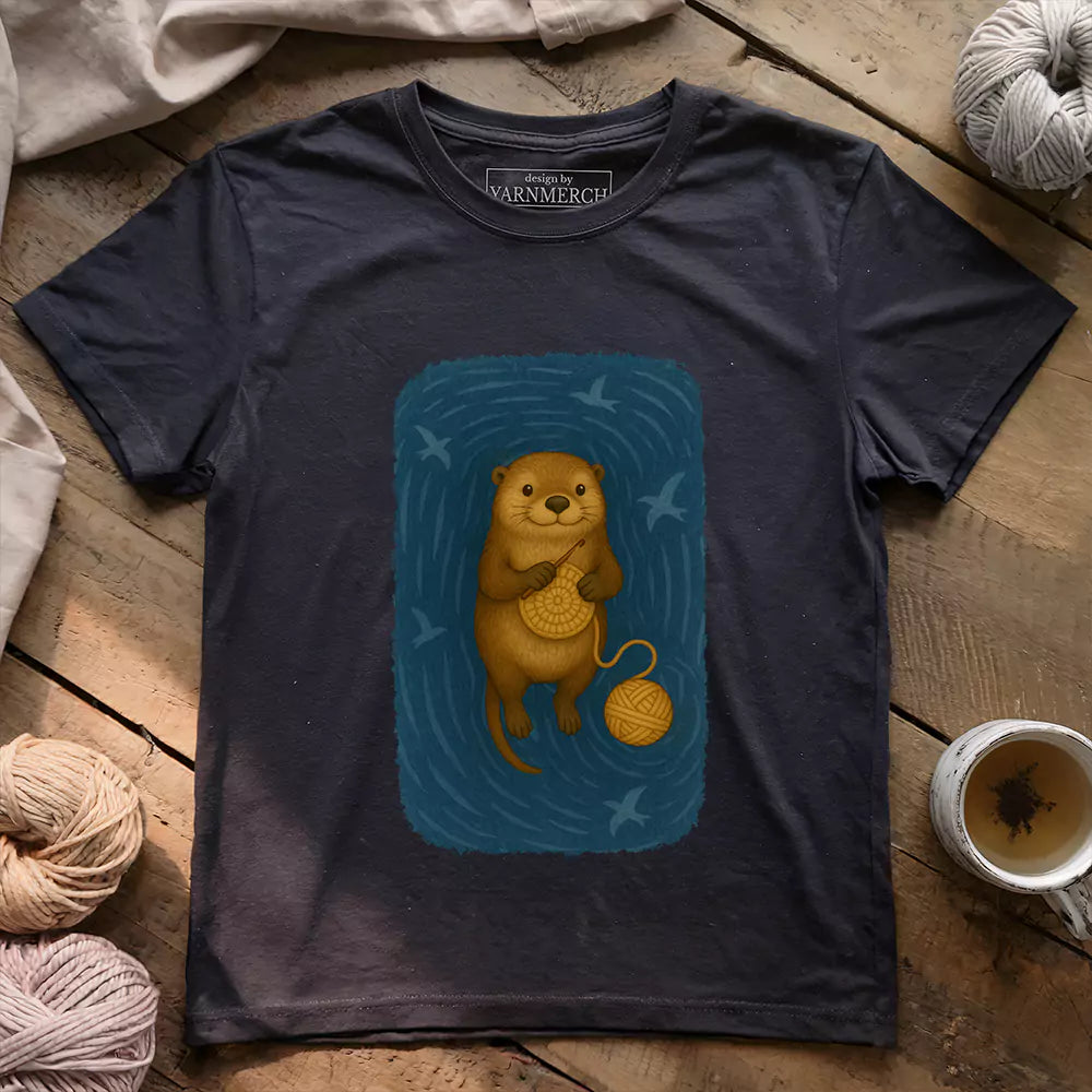 crafty otter t shirt dark grey heather