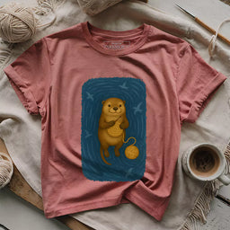 crafty otter t shirt heather mauve