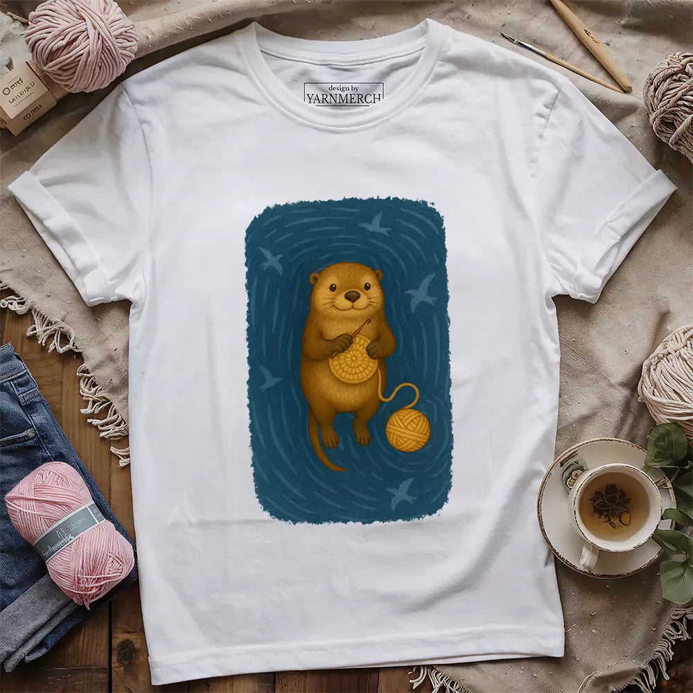 crafty otter t shirt white