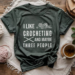 crochet and three people t shirt forest