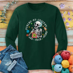 crochet and true crime long sleeve forest