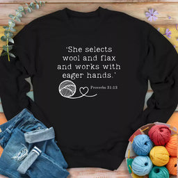 crochet in bible sweatshirt black